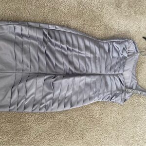 Adrienne papell boutique dress Gray Silver Cocktail Wiggle One Shoulder.size 6.